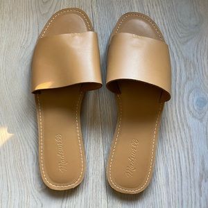 Madewell Boardwalk Post Slide Sandal in Leather size 8.5